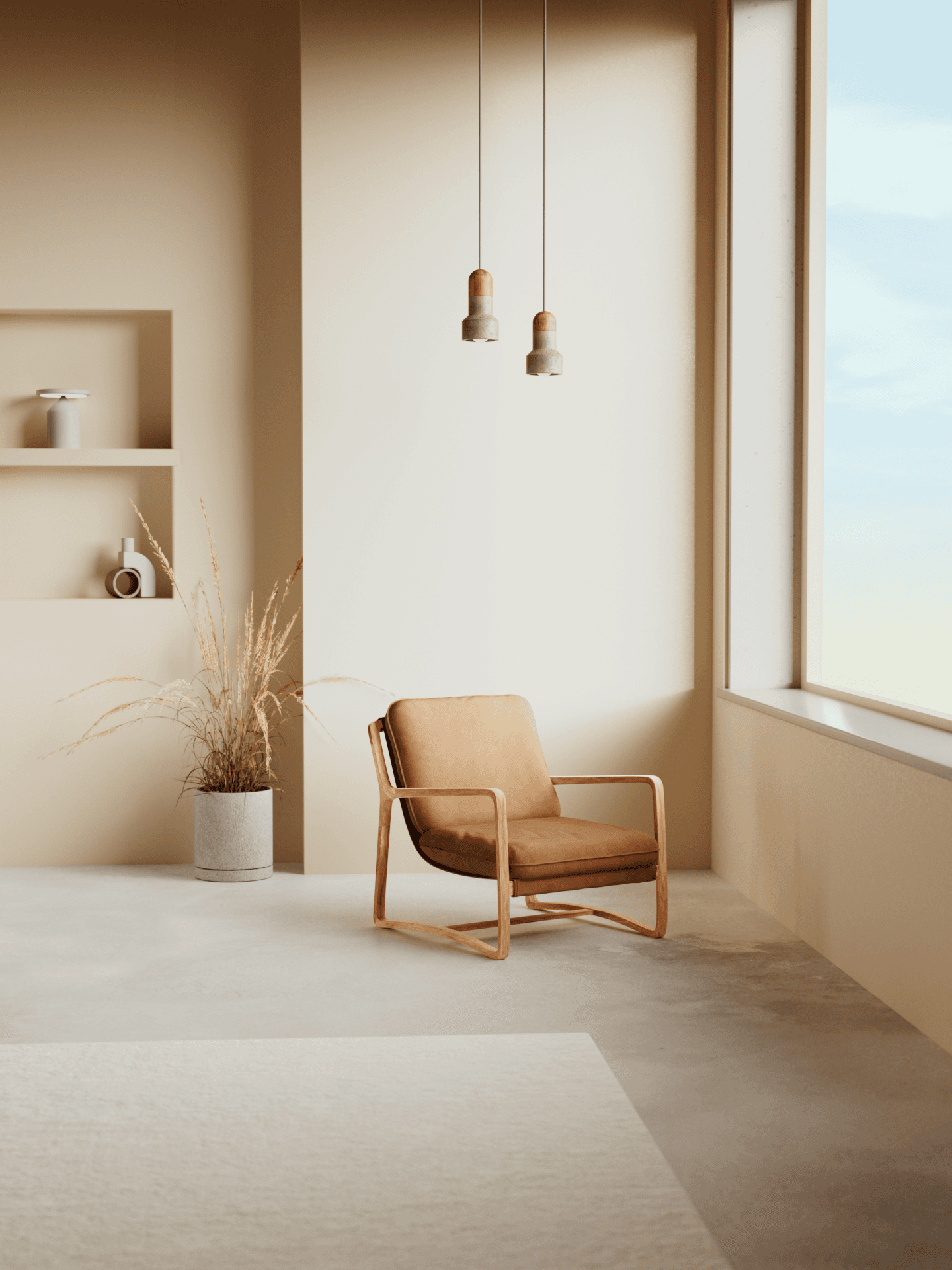 Interior Complejo — 3D render