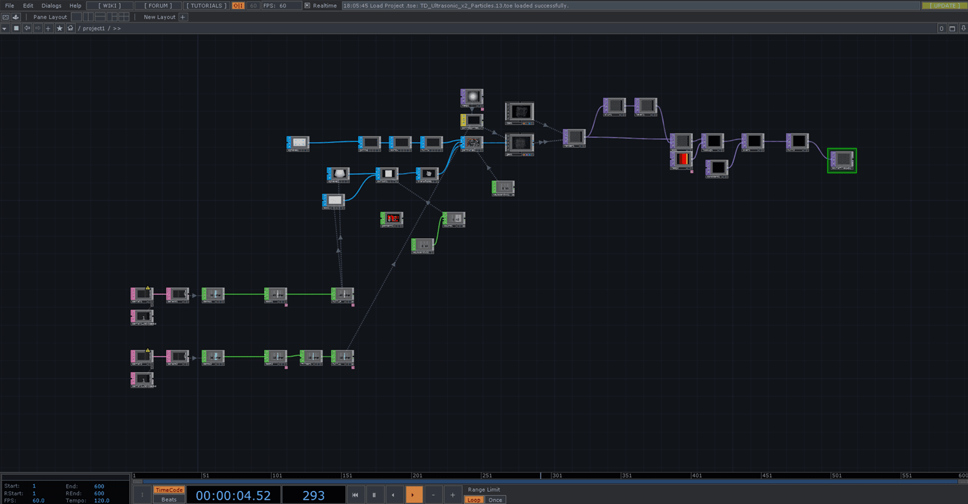 Interactive particles screen 1f