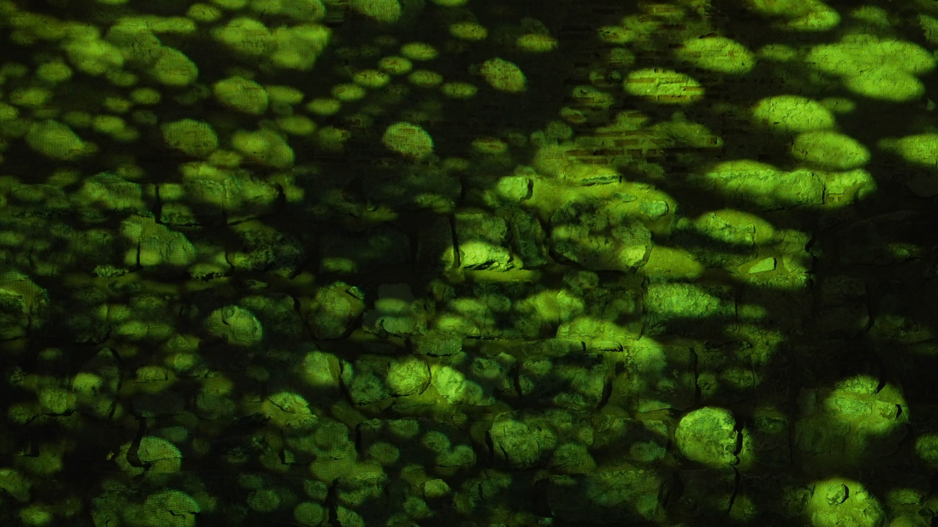 Generative pebble texture projected over the archaeological stone