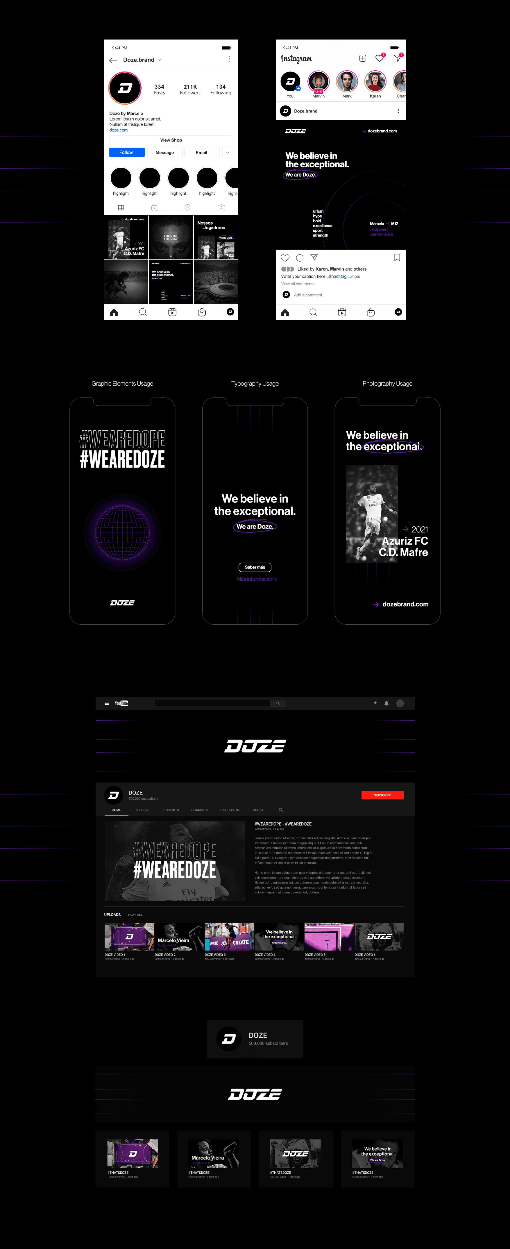 Doze social media profile mockup