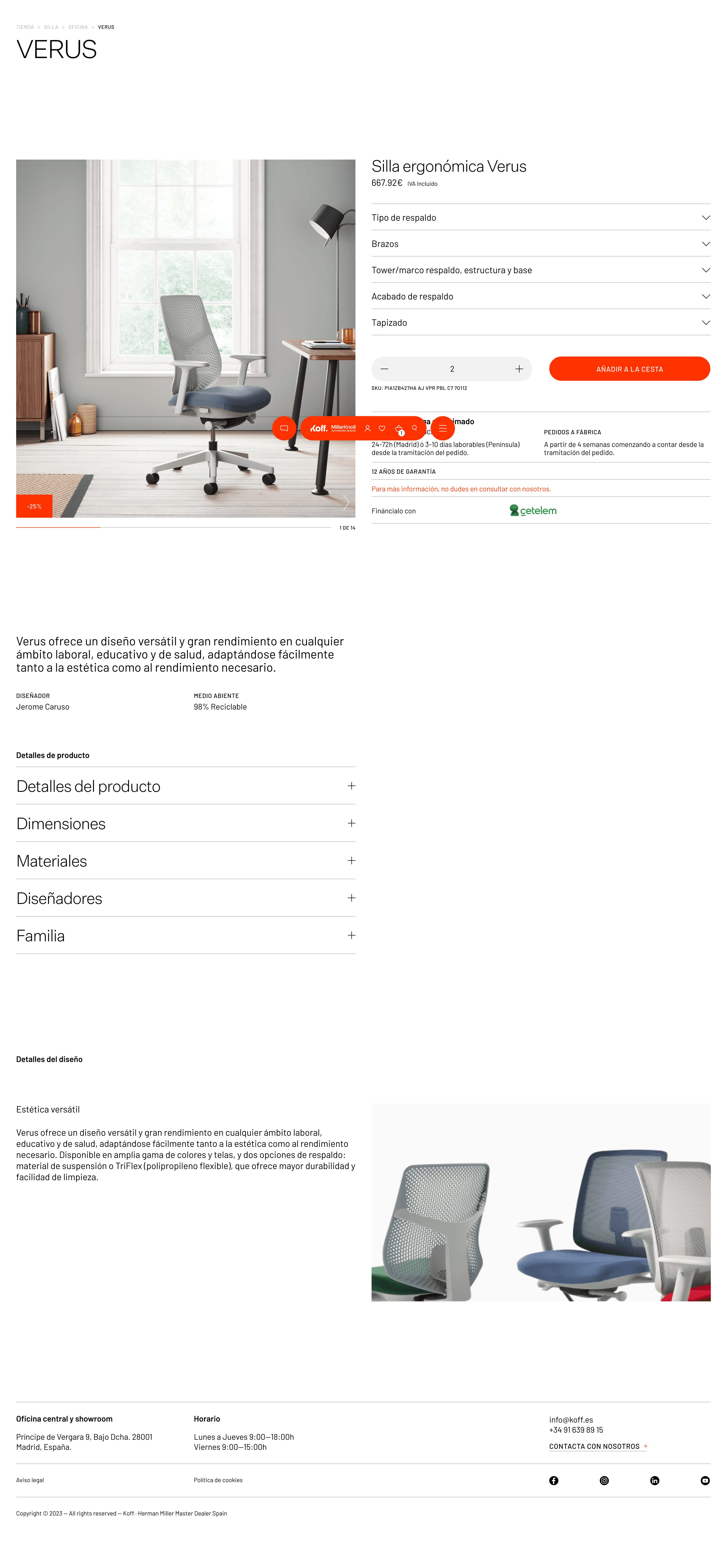 Single product page